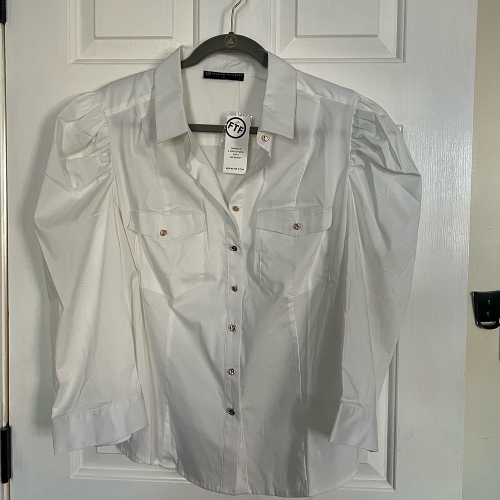 FTF fashion to figure size 14-16 equals size 1 white new w tags shirt